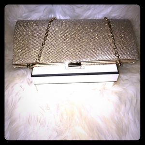 Gold clutch for special occasion.